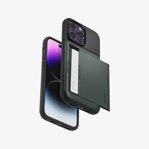 ACS04835 - iPhone 14 Pro Max Case Slim Armor CS in black showing the back